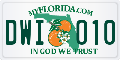 FL license plate DWIO10