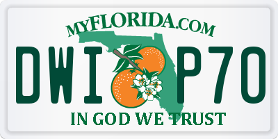 FL license plate DWIP70