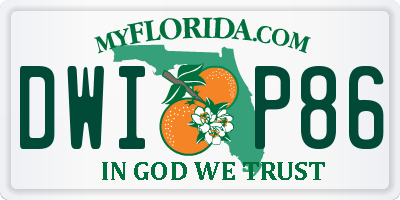 FL license plate DWIP86