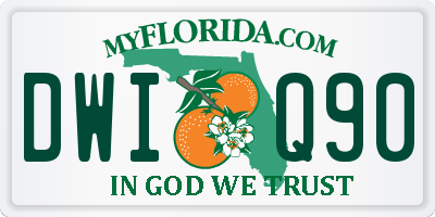 FL license plate DWIQ90