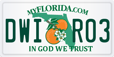 FL license plate DWIR03
