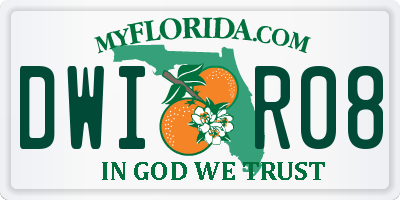 FL license plate DWIR08