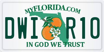 FL license plate DWIR10