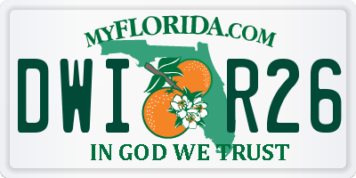 FL license plate DWIR26