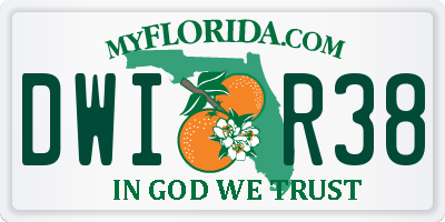 FL license plate DWIR38