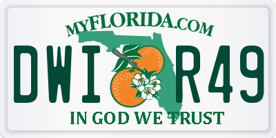 FL license plate DWIR49