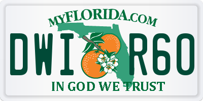 FL license plate DWIR60