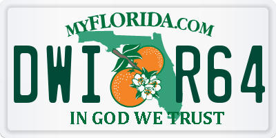 FL license plate DWIR64