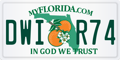 FL license plate DWIR74