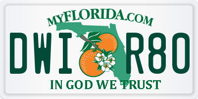 FL license plate DWIR80
