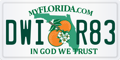 FL license plate DWIR83