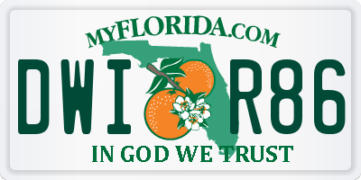 FL license plate DWIR86