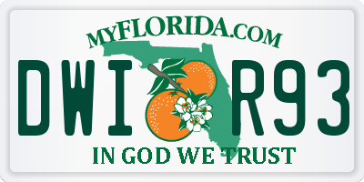 FL license plate DWIR93