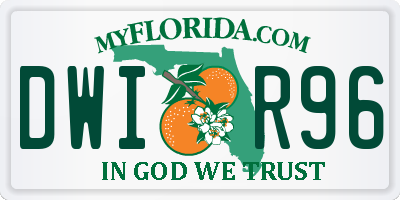 FL license plate DWIR96