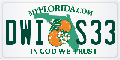 FL license plate DWIS33