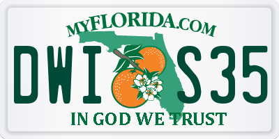 FL license plate DWIS35