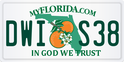 FL license plate DWIS38