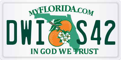 FL license plate DWIS42