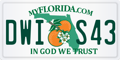 FL license plate DWIS43