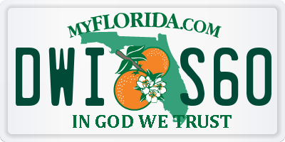 FL license plate DWIS60