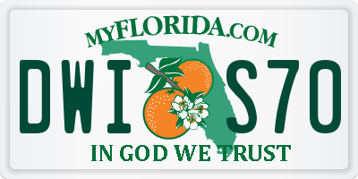 FL license plate DWIS70