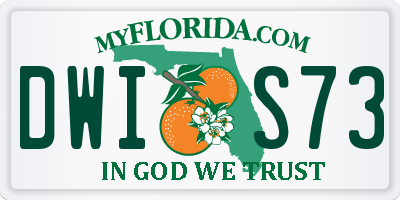FL license plate DWIS73