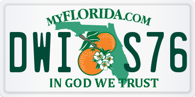 FL license plate DWIS76
