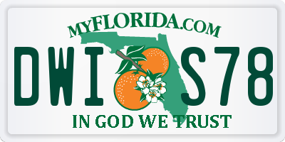 FL license plate DWIS78