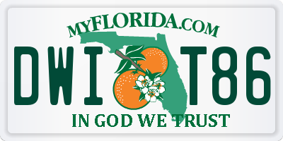 FL license plate DWIT86