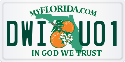 FL license plate DWIU01