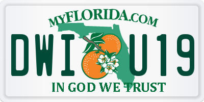 FL license plate DWIU19