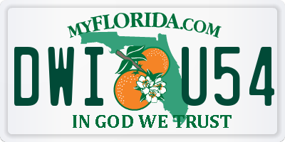 FL license plate DWIU54