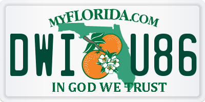 FL license plate DWIU86