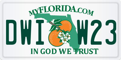FL license plate DWIW23