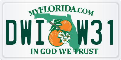 FL license plate DWIW31