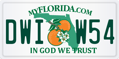 FL license plate DWIW54