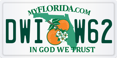 FL license plate DWIW62