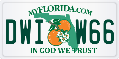 FL license plate DWIW66
