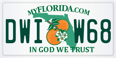 FL license plate DWIW68