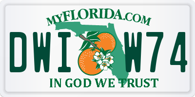 FL license plate DWIW74