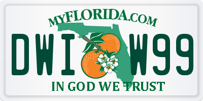 FL license plate DWIW99