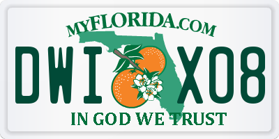 FL license plate DWIX08