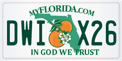 FL license plate DWIX26