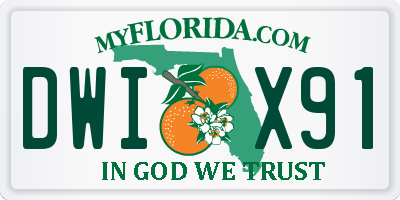 FL license plate DWIX91