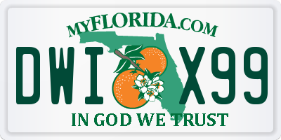 FL license plate DWIX99