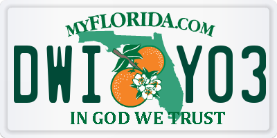FL license plate DWIY03