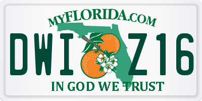 FL license plate DWIZ16