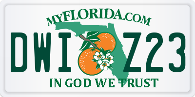 FL license plate DWIZ23