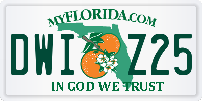 FL license plate DWIZ25