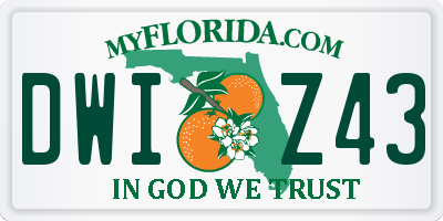 FL license plate DWIZ43